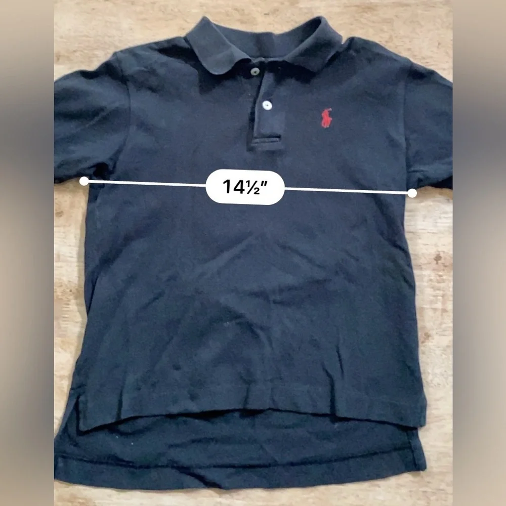 Vintage Polo Ralph Lauren Boy’s Sz 7 Iconic Black Mesh Knit‎ Polo Shirt